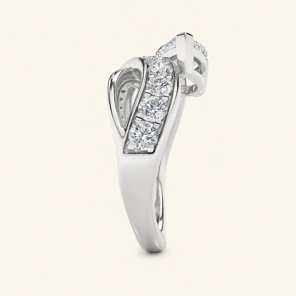 2CT Pear Cut Lab Grown Diamond Solitaire Ring