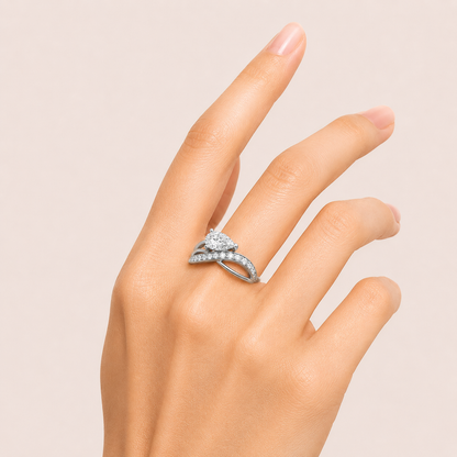 2CT Pear Cut Lab Grown Diamond Solitaire Ring