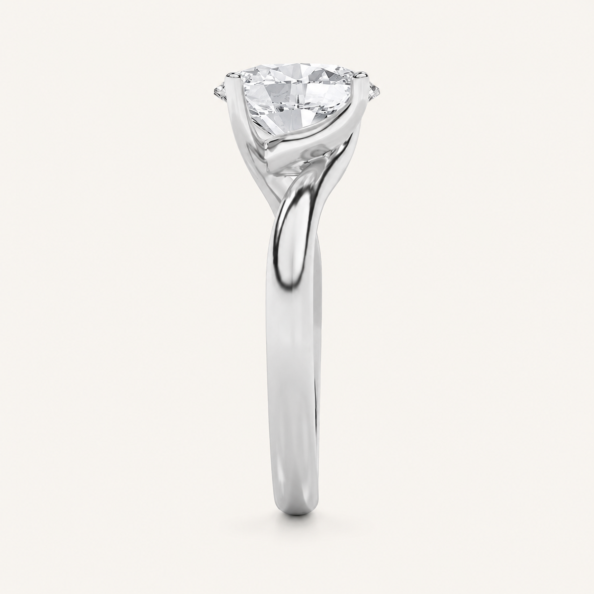 2CT Oval Cut Lab Grown Diamond Engagement Ring