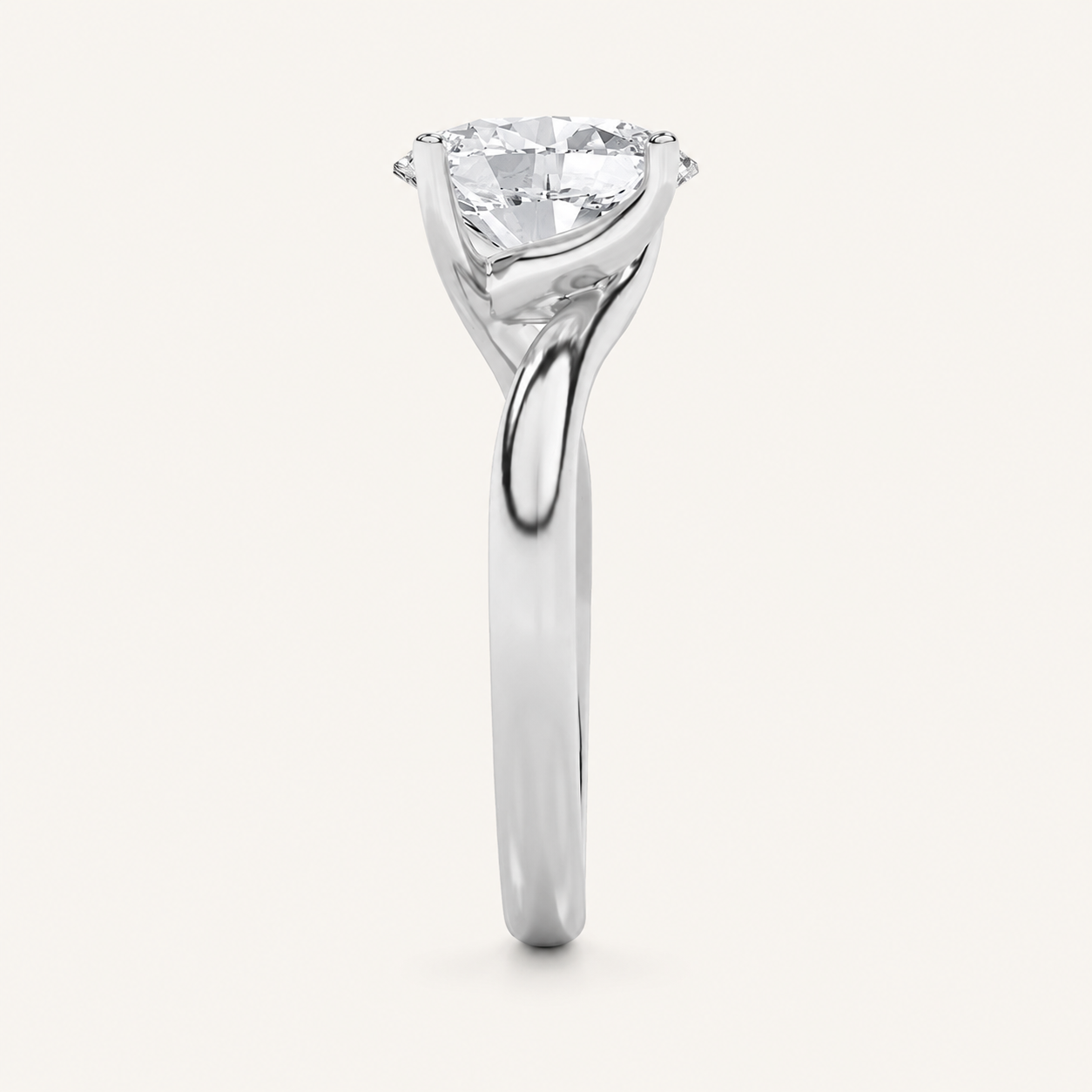 2CT Oval Cut Lab Grown Diamond Engagement Ring