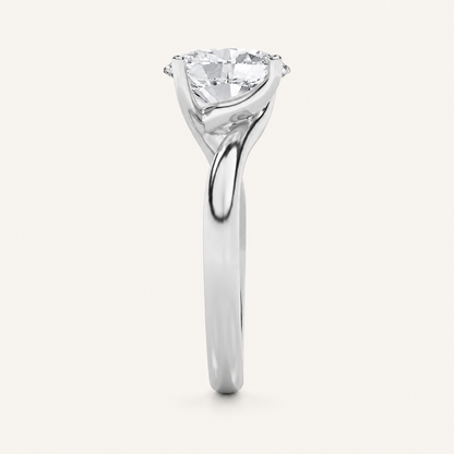 2CT Oval Cut Lab Grown Diamond Engagement Ring