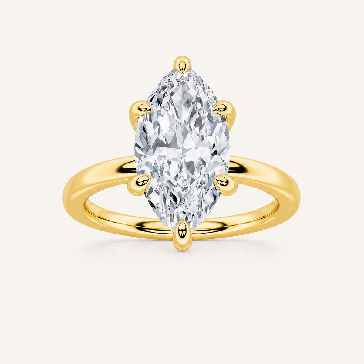 3CT Marquise Cut Lab Grown Diamond Solitaire Ring