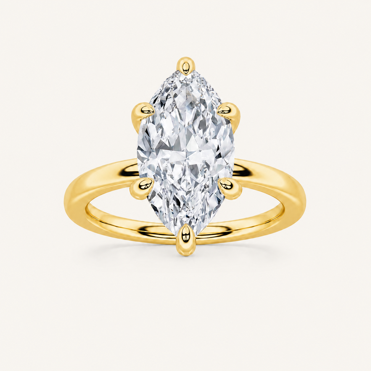 3CT Marquise Cut Lab Grown Diamond Solitaire Ring
