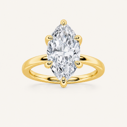 3CT Marquise Cut Lab Grown Diamond Solitaire Ring