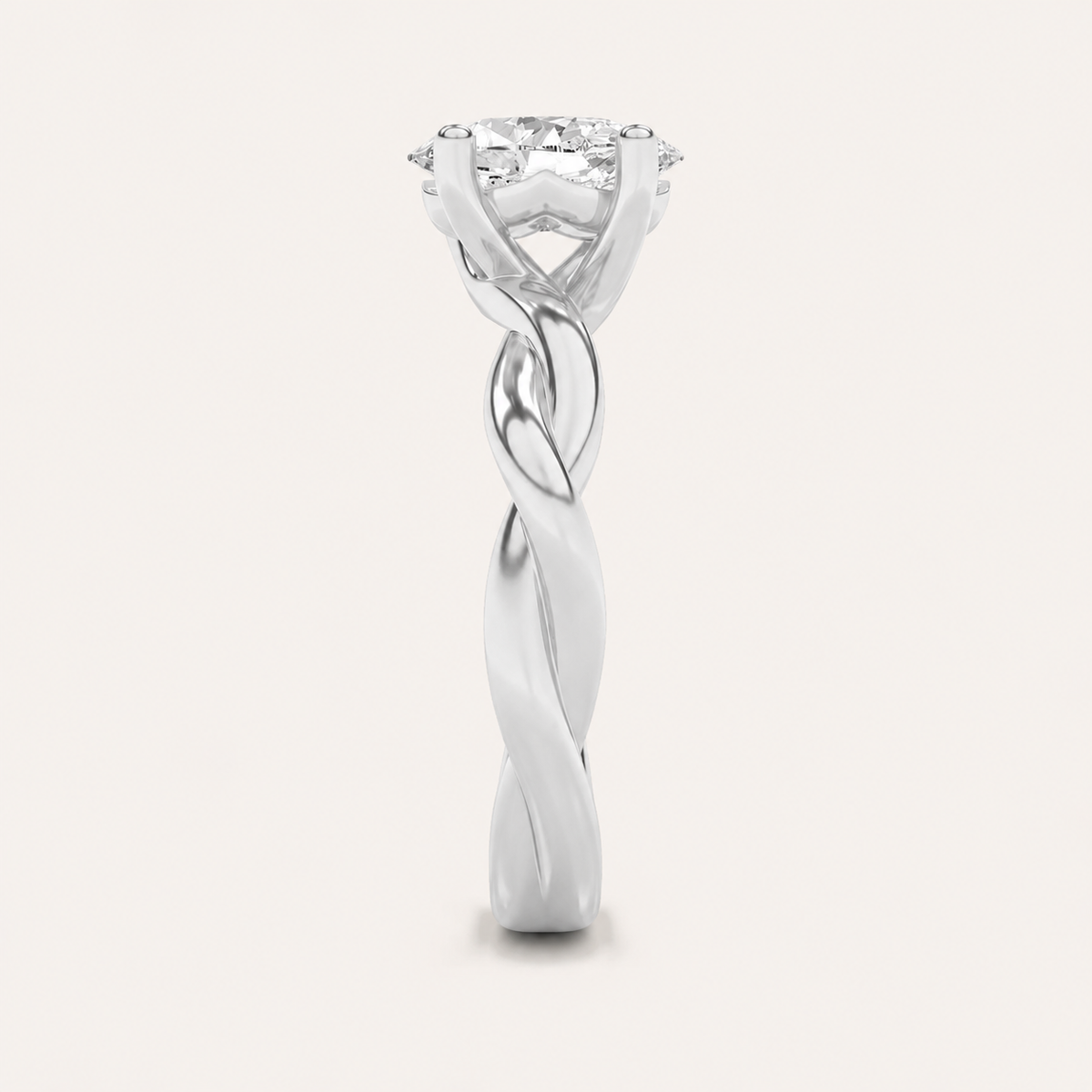 2CT Oval Cut Lab Grown Diamond Solitaire Engagement Ring