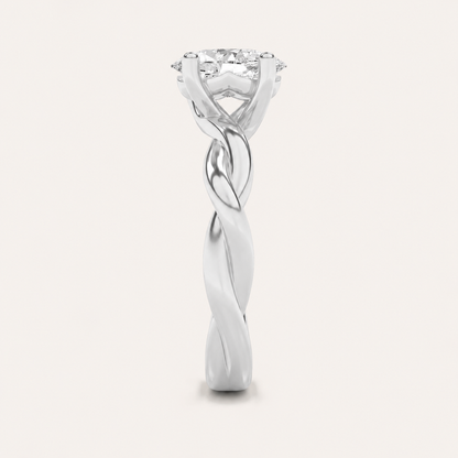 2CT Oval Cut Lab Grown Diamond Solitaire Engagement Ring