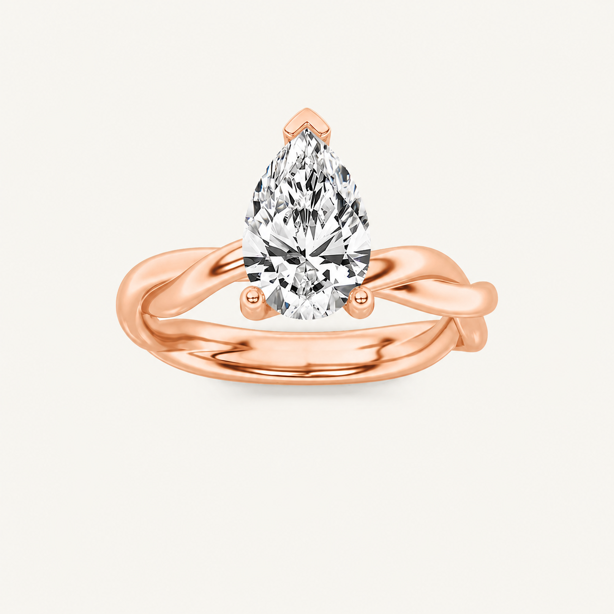 1.5CT Pear Cut Lab Grown Diamond Solitaire Engagement Ring