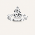 1.5CT Pear Cut Lab Grown Diamond Solitaire Engagement Ring