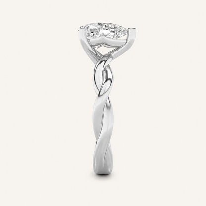 1.5CT Pear Cut Lab Grown Diamond Solitaire Engagement Ring