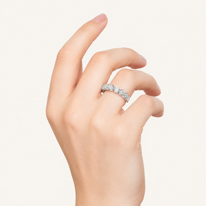 2.9CT Round Cut Lab Grown Diamond Eternity Band Ring