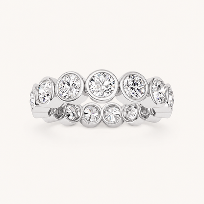 2.9CT Round Cut Lab Grown Diamond Eternity Band Ring