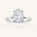 3CT Oval Cut Lab Grown Diamond Solitaire Ring
