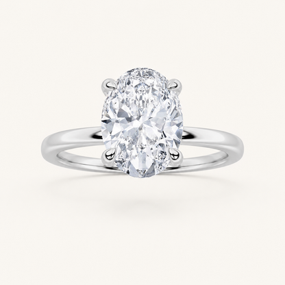 3CT Oval Cut Lab Grown Diamond Solitaire Ring