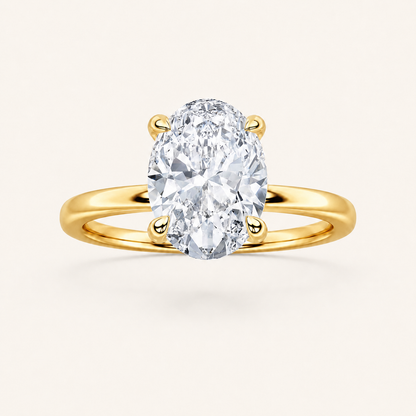 3CT Oval Cut Lab Grown Diamond Solitaire Ring
