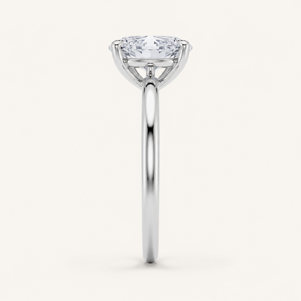 3CT Oval Cut Lab Grown Diamond Solitaire Ring