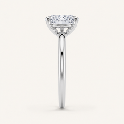 3CT Oval Cut Lab Grown Diamond Solitaire Ring
