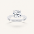 3CT Round Cut Lab Grown Diamond Hidden Halo Plain Shank Engagement Ring