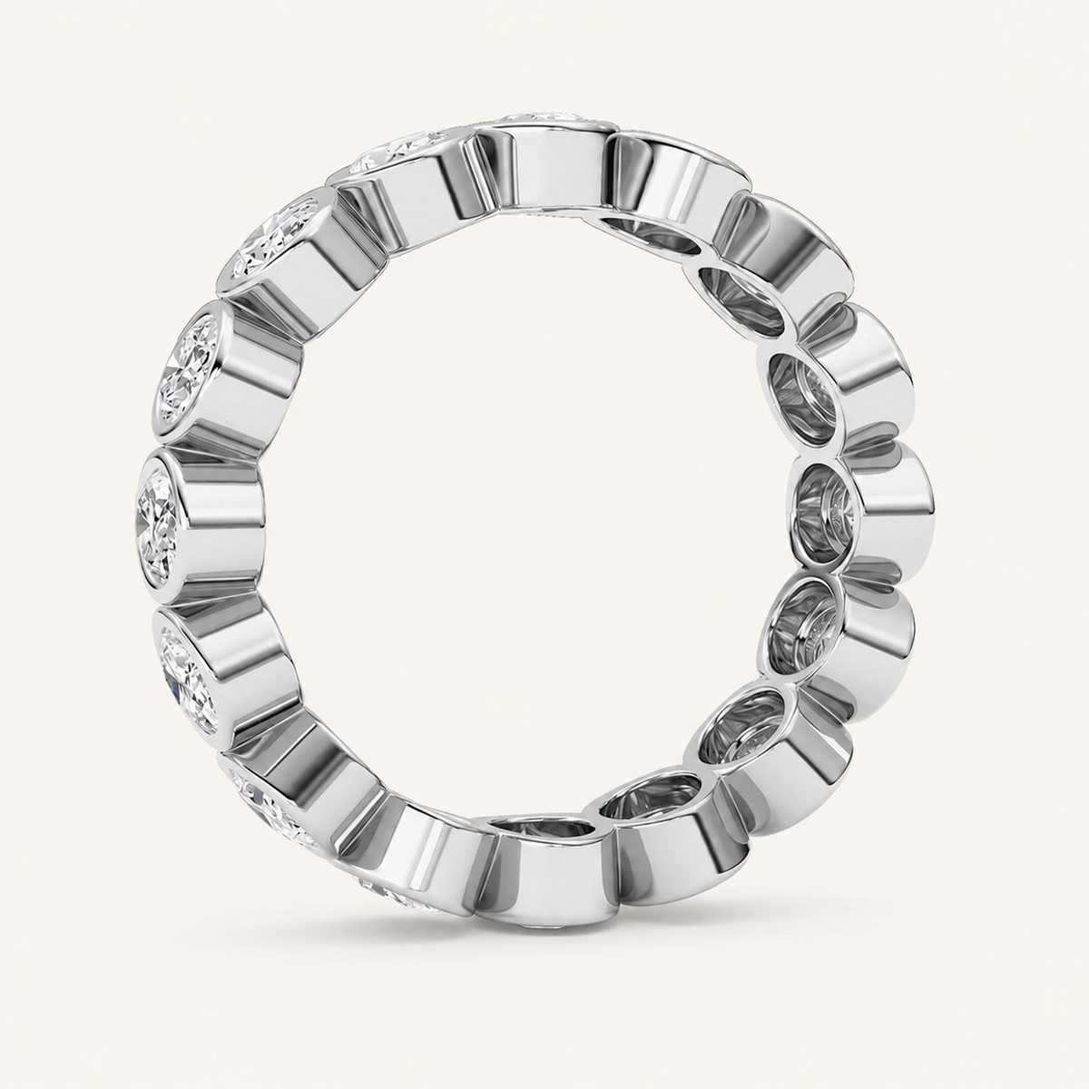 2.2CT Oval Cut Lab Grown Diamond Eternity Band Ring