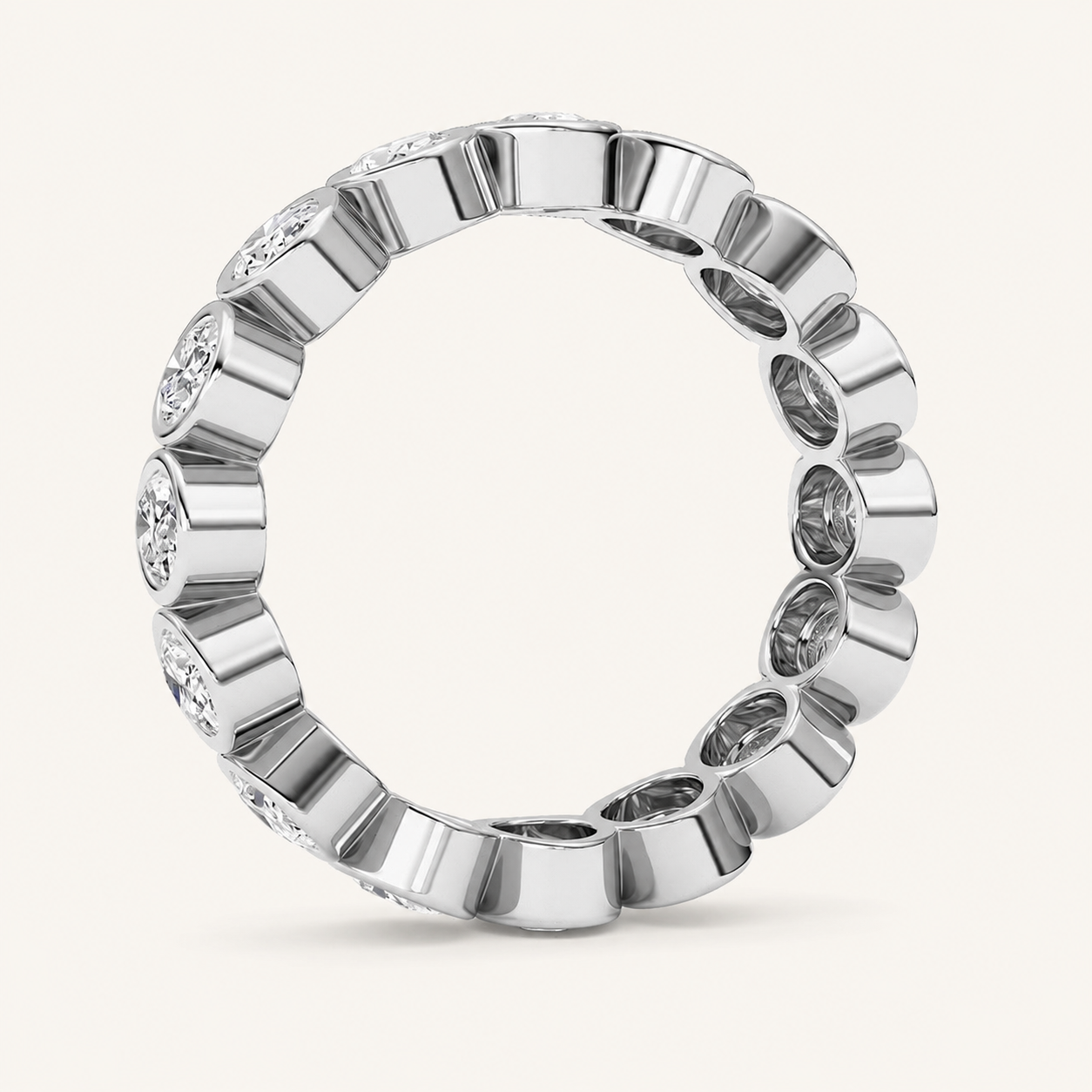 2.2CT Oval Cut Lab Grown Diamond Eternity Band Ring