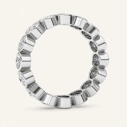 2.4CT Oval Cut Lab Grown Diamond Eternity Ring