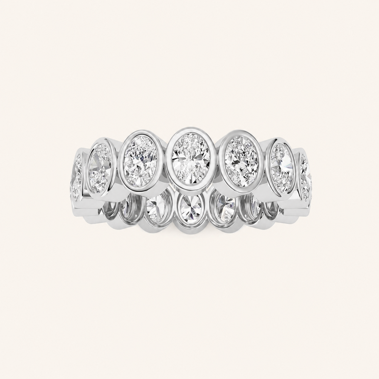 2.2CT Oval Cut Lab Grown Diamond Eternity Band Ring