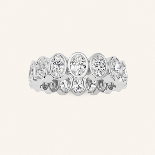 2.4CT Oval Cut Lab Grown Diamond Eternity Ring