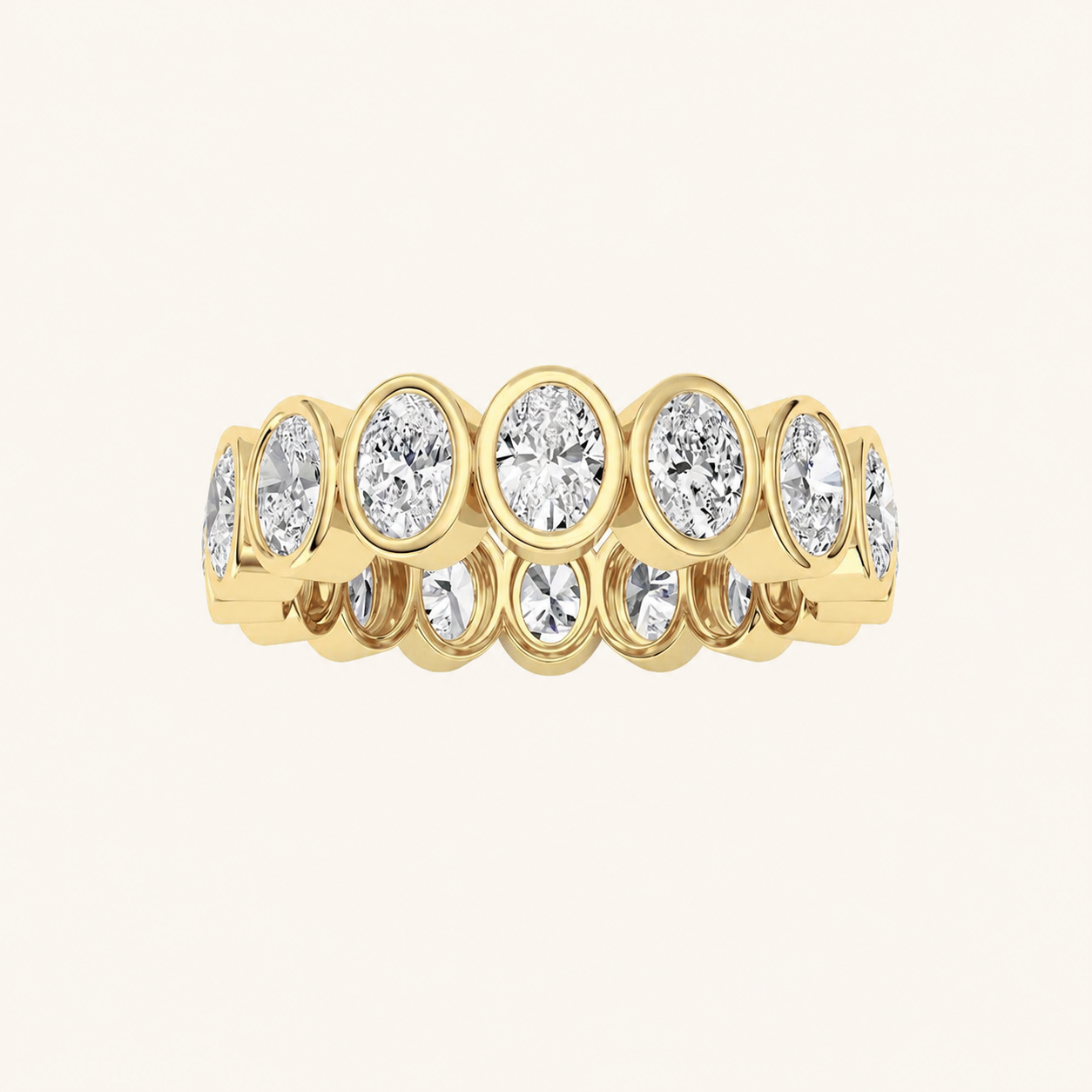 2.4CT Oval Cut Lab Grown Diamond Eternity Ring