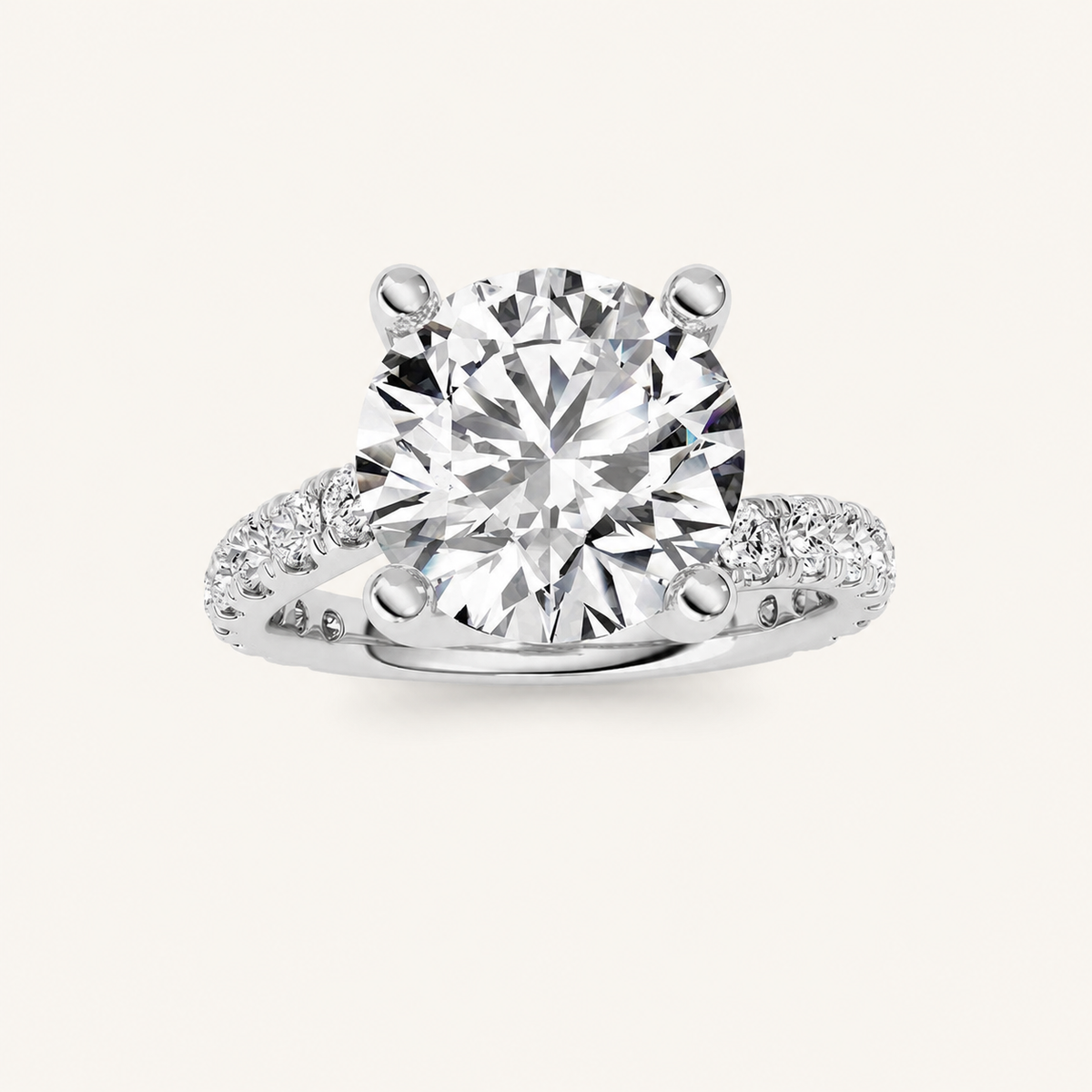 3.75CT Round Cut Diamond Solitaire Ring