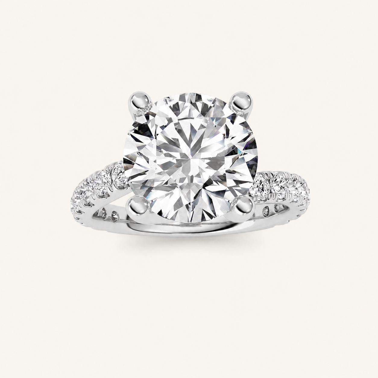 3.75CT Round Cut Diamond Solitaire Ring