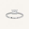 0.5CT Emerald Cut Lab Grown Diamond Petite Solitaire Engagement Ring