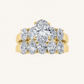 2.5CT Oval Cut Lab Grown Diamond Bridal Set