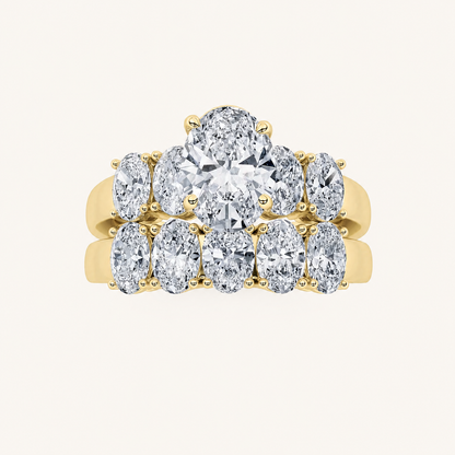 2.5CT Oval Cut Lab Grown Diamond Bridal Set
