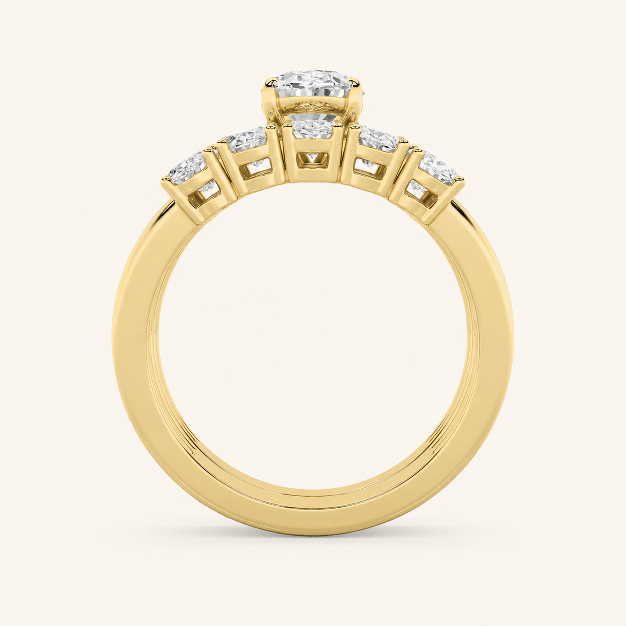 2.5CT Oval Cut Lab Grown Diamond Bridal Set