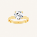 2.5CT Round Cut Lab Grown Diamond Hidden Halo Plain Shank Engagement Ring