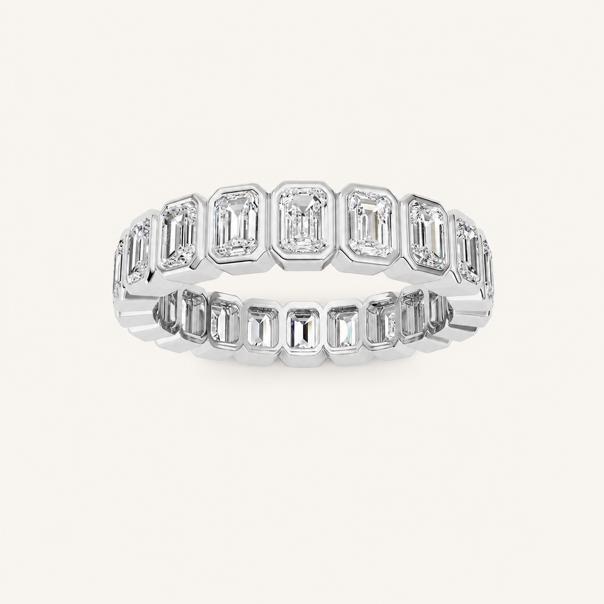 2.5CT Emerald Cut Lab Grown Diamond Eternity Ring