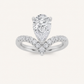 2CT Pear Cut Lab Grown Diamond Accented Side Stone Ring