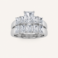 2.5CT Radiant Cut Lab Grown Diamond Bridal Set