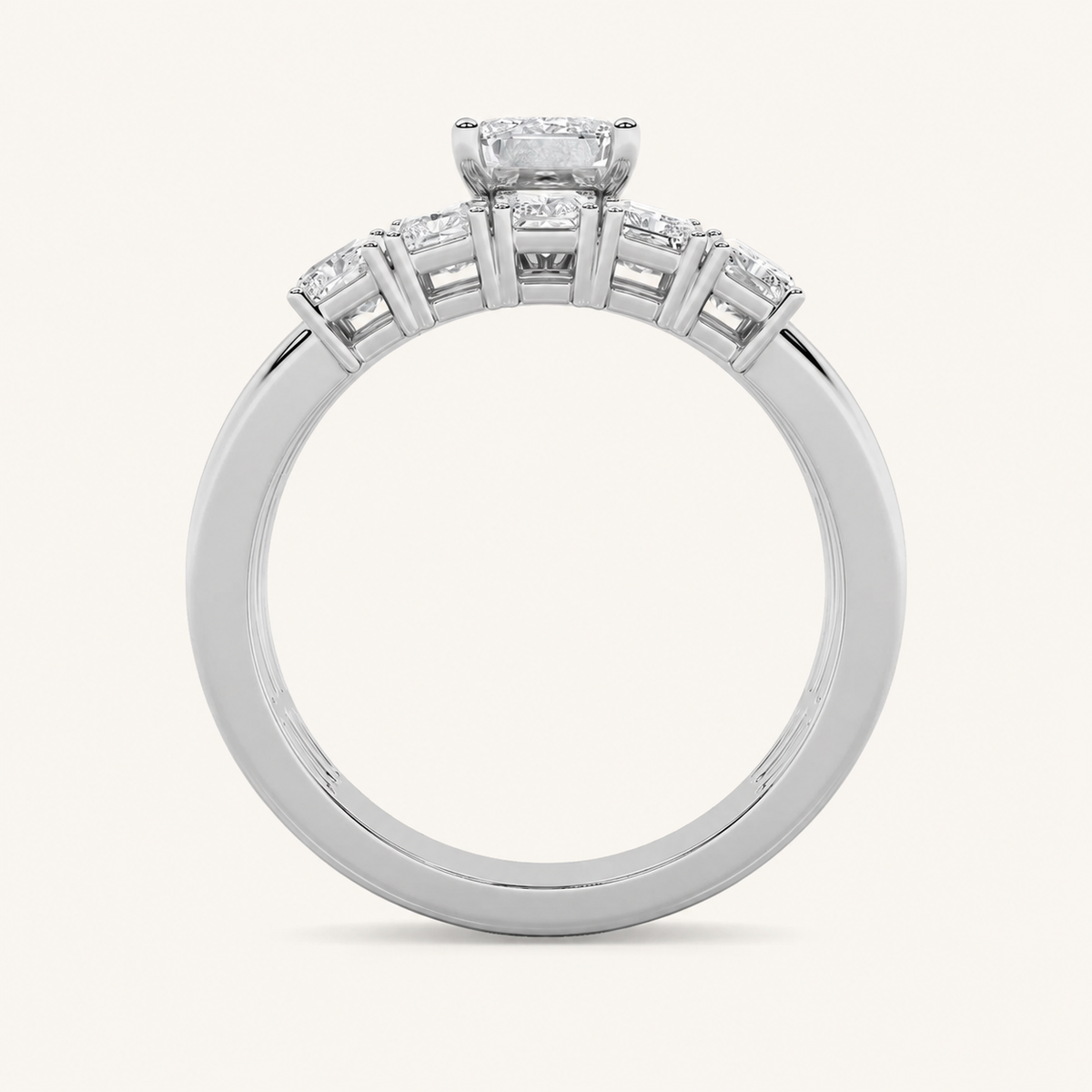 2.5CT Radiant Cut Lab Grown Diamond Bridal Set