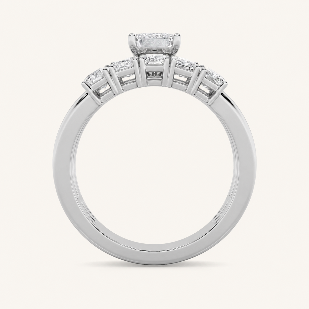 2.5CT Radiant Cut Lab Grown Diamond Bridal Set