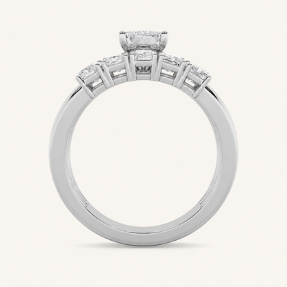 2.5CT Radiant Cut Lab Grown Diamond Bridal Set