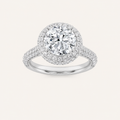 3CT Round Cut Lab Grown Diamond Halo Accented Engagement Ring