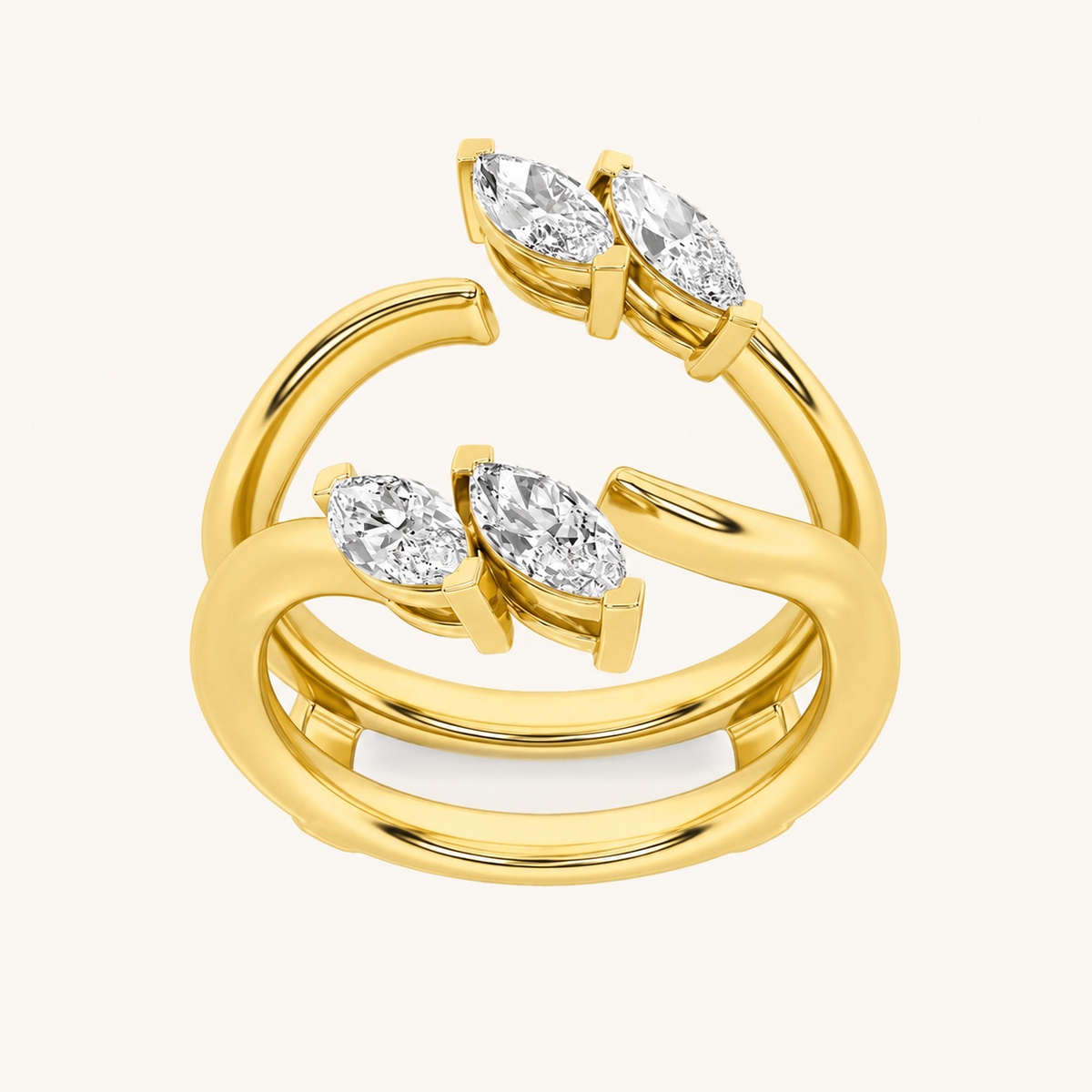 1CT Marquise Cut Lab Grown Diamond Insert Jacket Ring