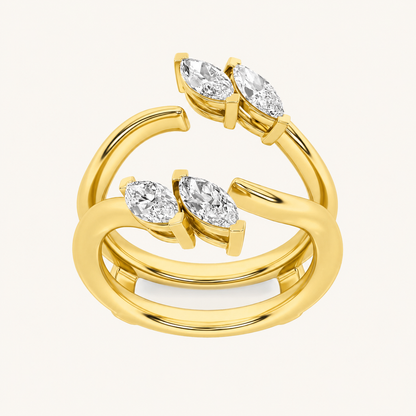 1CT Marquise Cut Lab Grown Diamond Insert Jacket Ring