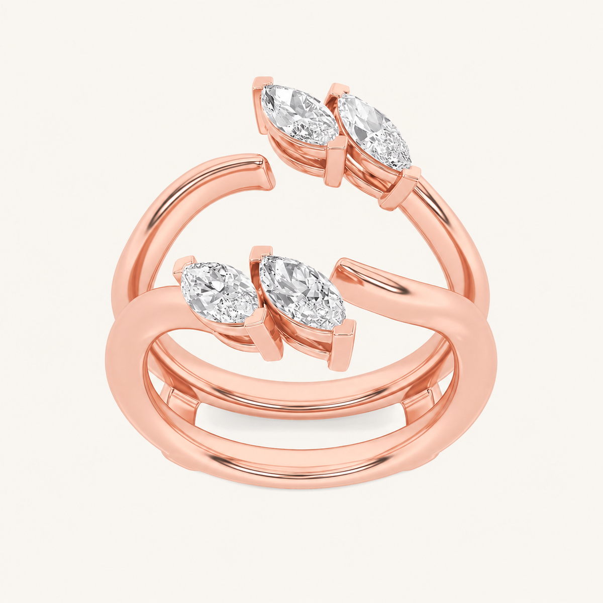 1CT Marquise Cut Lab Grown Diamond Insert Jacket Ring