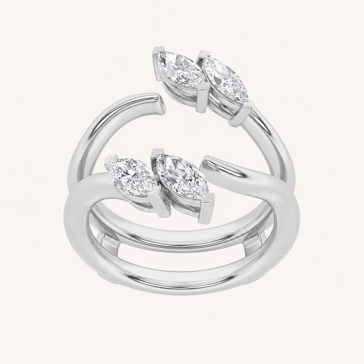 1CT Marquise Cut Lab Grown Diamond Insert Jacket Ring