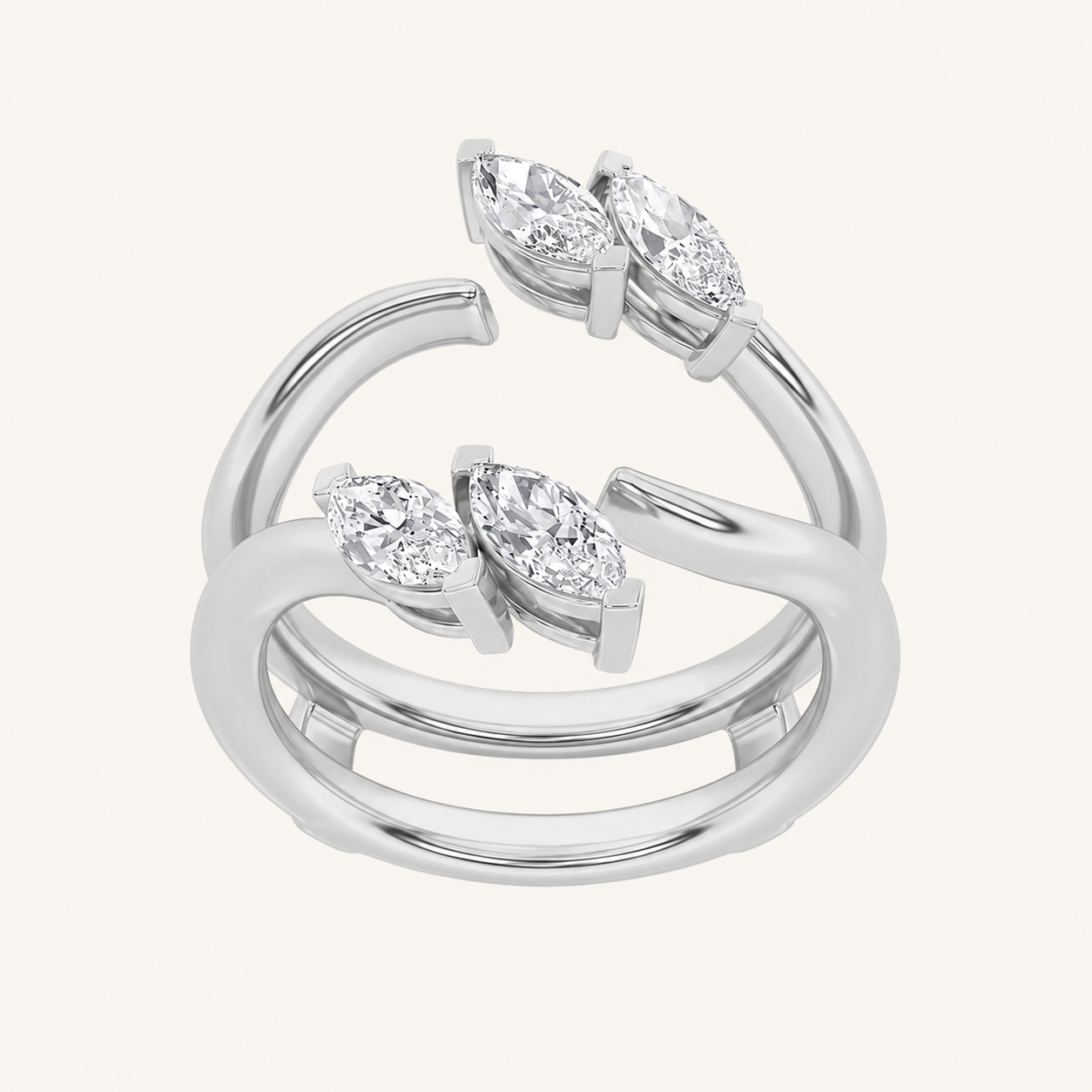 1CT Marquise Cut Lab Grown Diamond Insert Jacket Ring