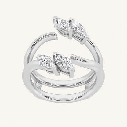 1CT Marquise Cut Lab Grown Diamond Insert Jacket Ring