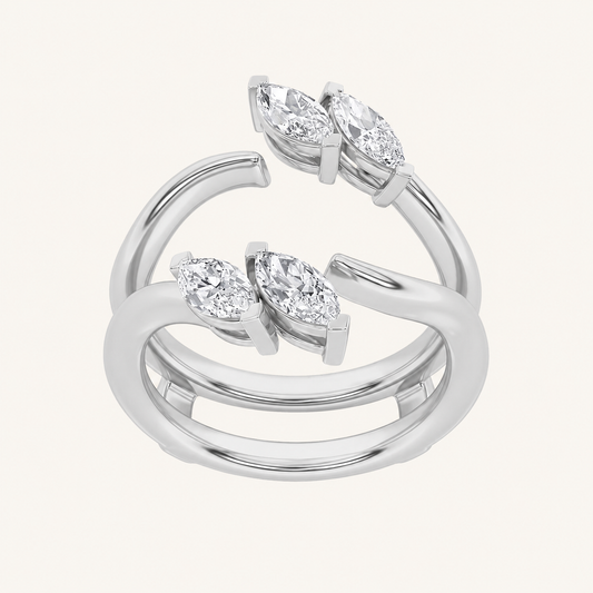 1CT Marquise Cut Lab Grown Diamond Insert Jacket Ring
