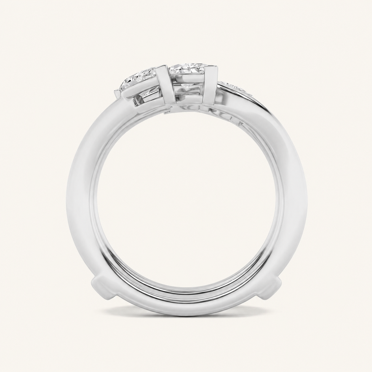 1CT Marquise Cut Lab Grown Diamond Insert Jacket Ring