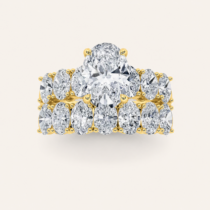 3.5CT Oval Cut Lab Grown Diamond Bridal Set
